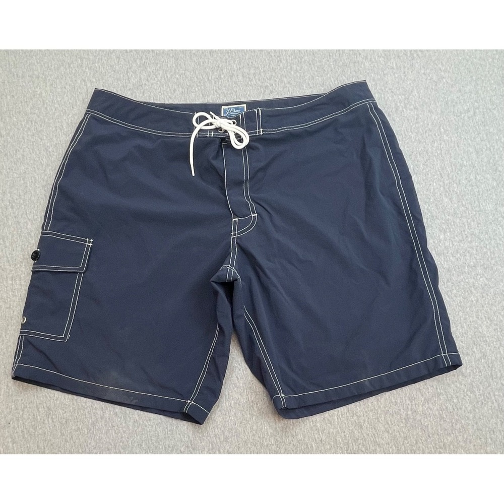 J Crew Board Shorts Mens 35 Navy Blue Performance Swimwear Mesh Lined 9" Inseam